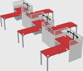 L-shape cubicles