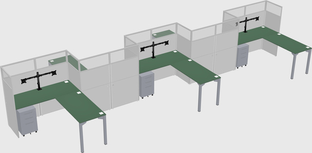 L-shape cubicles