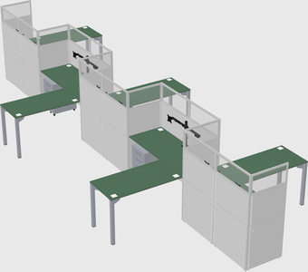 L-shape cubicles