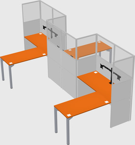 L-shape cubicles