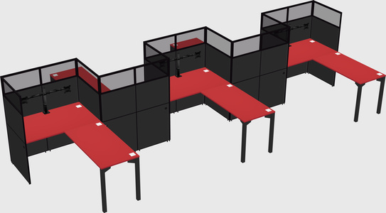 L-shape cubicles