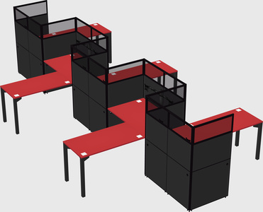 L-shape cubicles