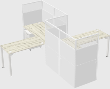 L-shape cubicles