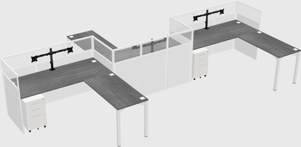 L-shape cubicles
