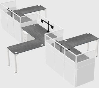 L-shape cubicles