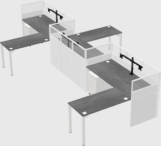 L-shape cubicles