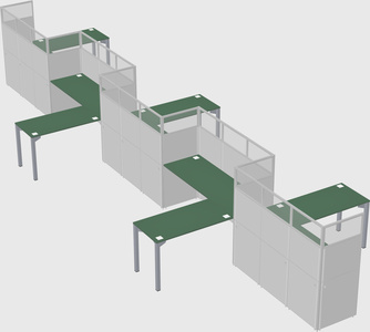L-shape cubicles