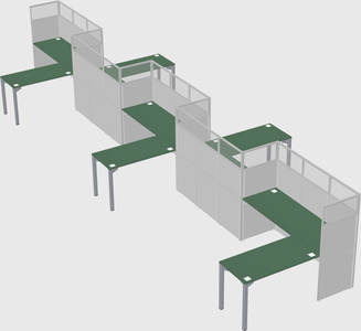 L-shape cubicles