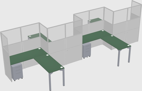 L-shape cubicles
