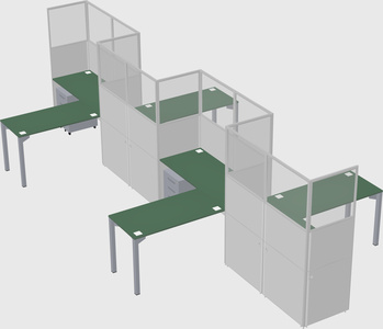 L-shape cubicles