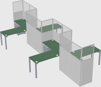 L-shape cubicles