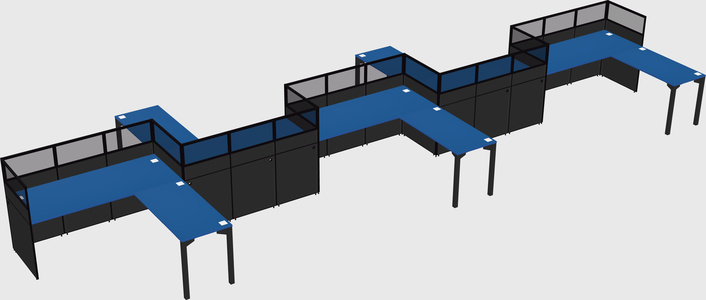 L-shape cubicles