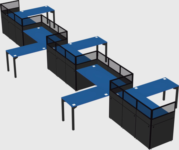 L-shape cubicles