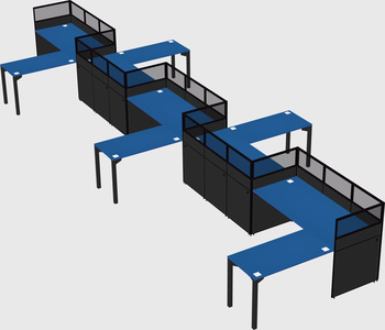 L-shape cubicles