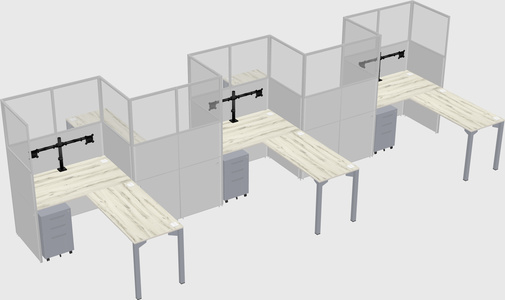 L-shape cubicles