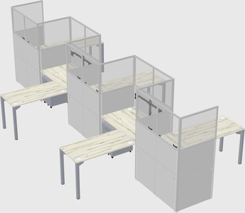 L-shape cubicles