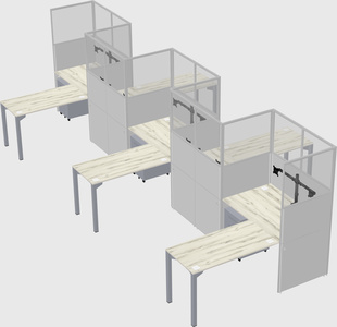 L-shape cubicles