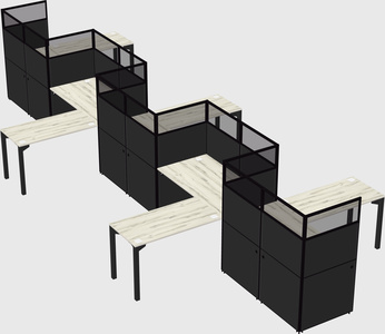 L-shape cubicles