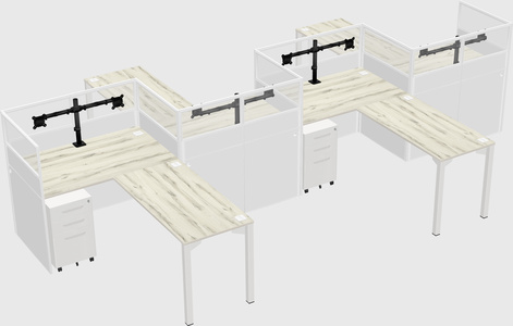 L-shape cubicles