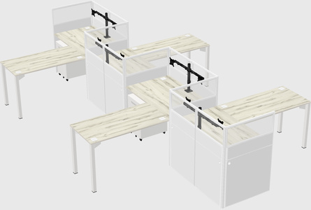 L-shape cubicles
