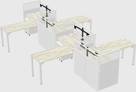 L-shape cubicles