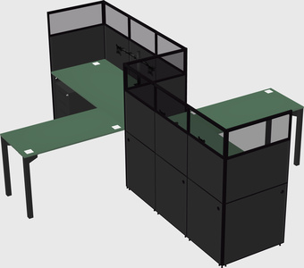 L-shape cubicles