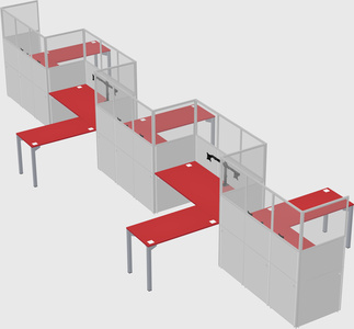 L-shape cubicles
