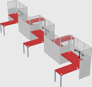 L-shape cubicles