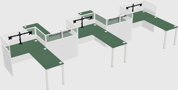 L-shape cubicles
