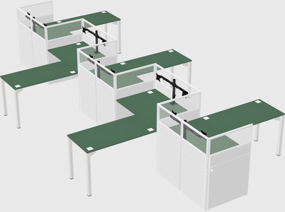 L-shape cubicles