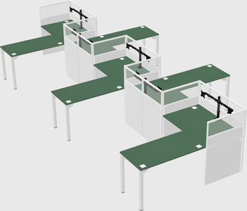 L-shape cubicles