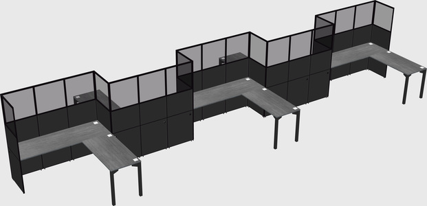 L-shape cubicles