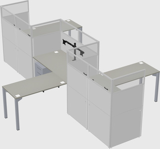 L-shape cubicles
