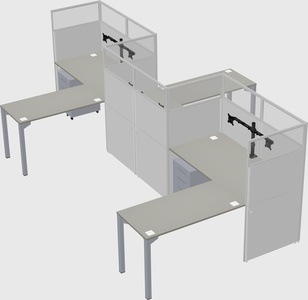 L-shape cubicles