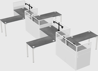 L-shape cubicles