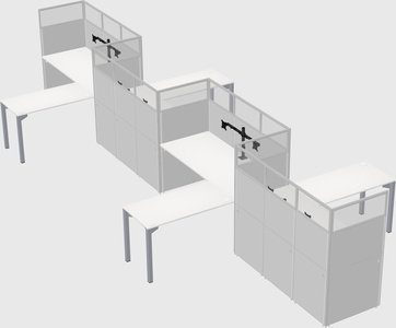 L-shape cubicles