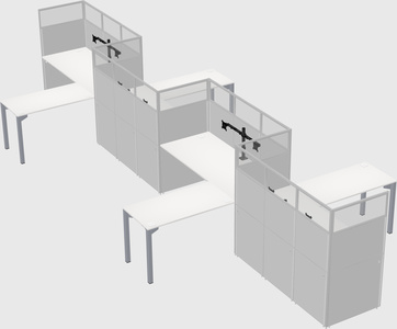 L-shape cubicles