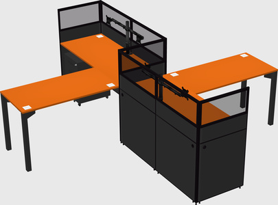 L-shape cubicles