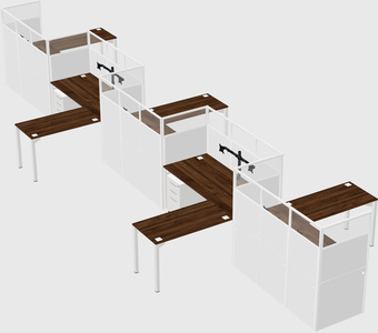 L-shape cubicles