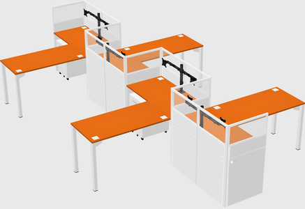 L-shape cubicles