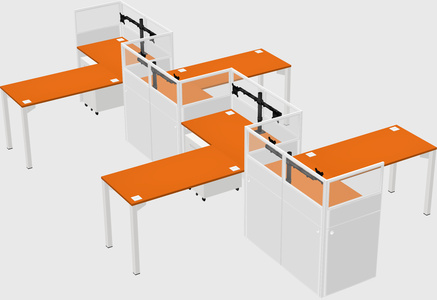 L-shape cubicles