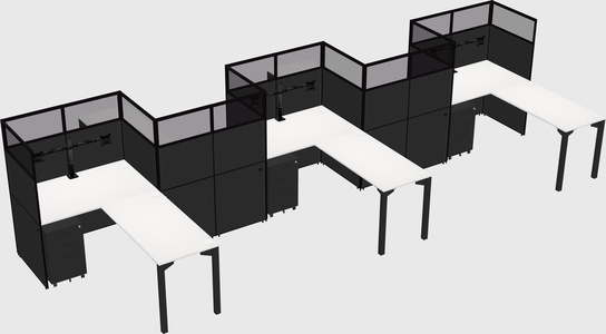 L-shape cubicles