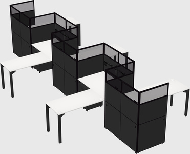 L-shape cubicles
