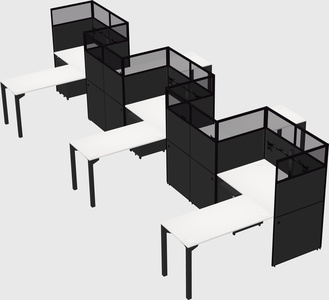 L-shape cubicles