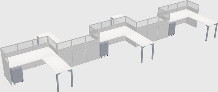 L-shape cubicles