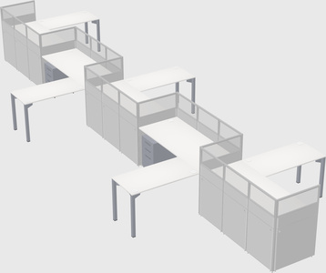 L-shape cubicles