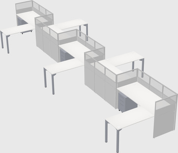 L-shape cubicles