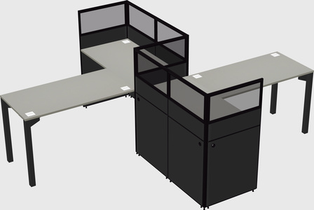 L-shape cubicles
