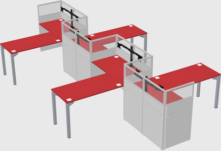 L-shape cubicles