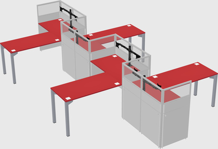 L-shape cubicles